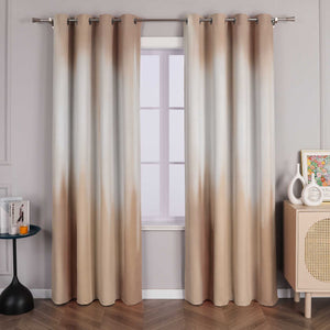 Blackout Curtain with Gradient Grommet Curtain Panel 1 Piece - Sand, H x W 225 x 135cm