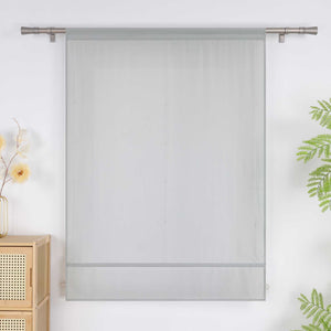 Roman Shade in Solid Color with Rod Pocket - White, W x H 80 x 140cm