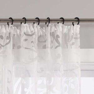 Curtains with Vine Pattern - White, Grommet Panel