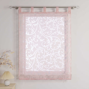 Roman Shade with Floral Pattern Cafe with Tab-Top Hanging 1 Piece - Sand, W x H 100 x 150cm