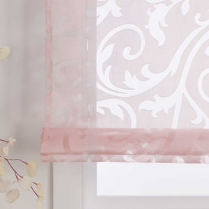 Roman Shade with Floral Pattern Cafe with Tab-Top Hanging 1 Piece - Sand, W x H 140 x 150cm