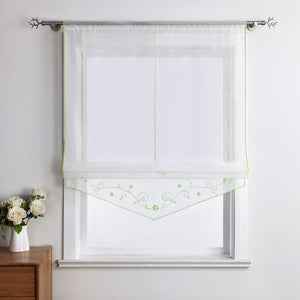 Roman Shade with Floral Pattern Modern Sheer 1 Piece - Purple, W x H 140 x 140cm