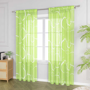 Curtain with White Circle Pattern & Drawstring (1 Piece) - Brown, W x H 140 x 225cm