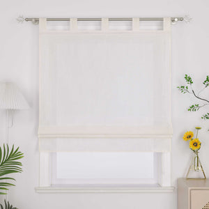 Roman Shade with Tab-Top Hanging Kitchen Curtains 1 Piece