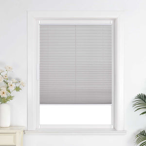 Pleated Blind Gray No-Drill made of Polyester 1 Piece - Gray, W x H 40 x 110cm