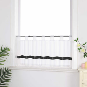 Cafe Curtain with Satin Ribbon Sheer 1 Piece