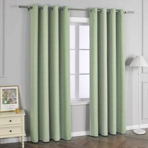 Blackout Grommet Curtain Gradient Thermal Minimalist Style 1 Piece - Gray, H x W 145 x 135 cm