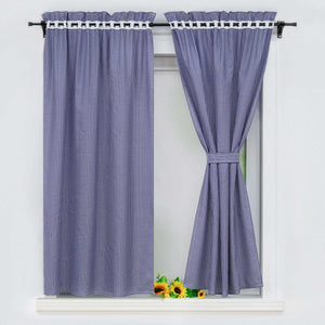 Cafe Curtains in Country Style with Check Pattern Set of 2