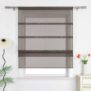 Roman Shade Voile for Kitchen Sheer 1 Piece