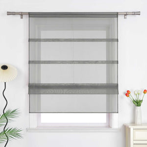 Roman Shade Voile for Kitchen Sheer 1 Piece - Sand, W x H 120 x 140cm