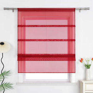 Roman Shade Voile for Kitchen Sheer 1 Piece - Light Gray, W x H 60 x 140cm