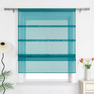 Roman Shade Voile for Kitchen Sheer 1 Piece - Red, W x H 120 x 140cm