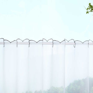 Cafe Curtain with Maple-Leaf Design - Gray, H x W 30 x 90cm
