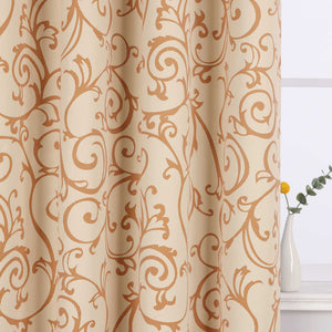 Blackout Grommet Curtain Opaque Grommet Curtain Panel 1 Piece - Beige, H x W 245 x 135 cm