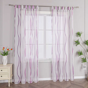 Curtain with Colorful Wave Patterns Sheer 1 Piece