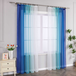 Sheer Curtains with Gradient Set of 2