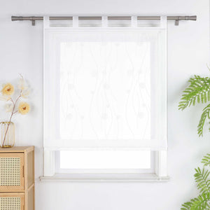 Roman Shade with Circle Pattern - White, W x H 120 x 140cm