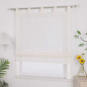 Roman Shade with Tab-Top Hanging Kitchen Curtains 1 Piece