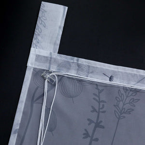 Roman Shade with Tab-Top Hanging with Chinese-Lantern Flower Pattern Semi-Sheer - Sand, W x H 140 x 140cm