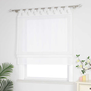 Delien White Roman Shade with Tab-Top Hanging - White, W x H 80 x 140cm