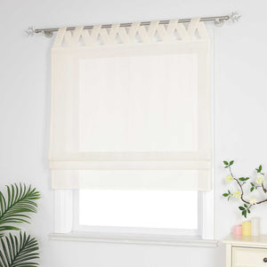 Delien White Roman Shade with Tab-Top Hanging