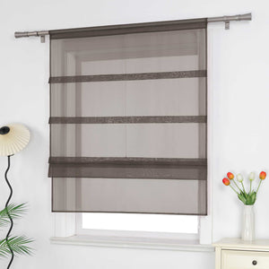 Roman Shade Voile for Kitchen Sheer 1 Piece