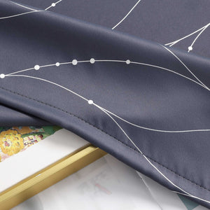Blackout Grommet Curtain with Silver Accents - Light Gray, H x W 245 x 140 cm