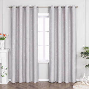 Blackout Grommet Curtain with Silver Accents