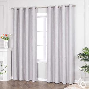 Blackout Grommet Curtain with Silver Accents