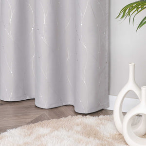 Blackout Grommet Curtain with Silver Accents