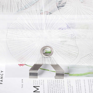 Roman Shade with V-Shaped Tabs Sheer Pilea Peperomioides Pattern 1 Piece - White, W x H 120 x 130cm