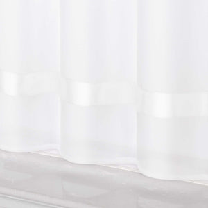 Cafe Curtain with Satin Ribbon Sheer 1 Piece - Black, H x W 45 x 90cm