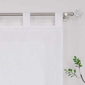 Roman Shade with Tab-Top Hanging Kitchen Curtains 1 Piece - White, W x H 100 x 140cm