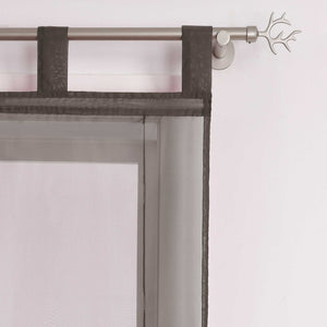 Roman Shade Tab-Top Curtain Solid Color Sheer Voile with Decorative Folds 1 Piece - White, H x W 155 x 100cm