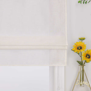 Roman Shade with Tab-Top Hanging Kitchen Curtains 1 Piece