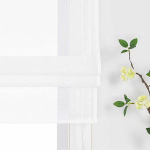 White Roman Shade in Linen-Look - White, W x H 120 x 140cm