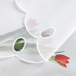 Cafe Curtain with Floral Embroidery/ Voile with Eyelet Header Country Style 1 Piece - Green, H x W 30 x 90cm