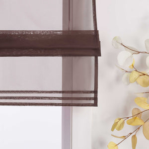 Roman Shade with Rod Pocket Sheer Airy Solid Color 1 Piece