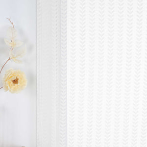 Roman Shade Sheer with Cutout Leaf Pattern and Tab-Top Hanging