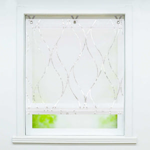 Roman Shade with Wave Pattern 1 Piece - Silver, H x W 130 x 80cm
