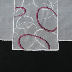 Cafe Curtain Sheer Circle Pattern Light-Filtering 1 Piece - Purple, H x W 45 x 96cm