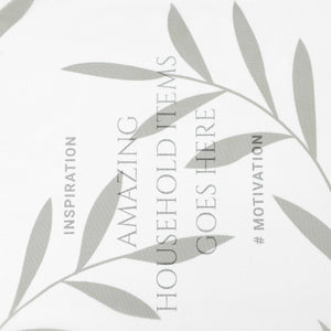 Cafe Curtain in Country Style with Leaf Pattern - Gray, H x W 60 x 90cm