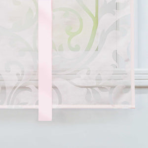 Roman Shade with Rod Pocket with Floral Pattern 1 Piece - Gray, W x H 80 x 140cm
