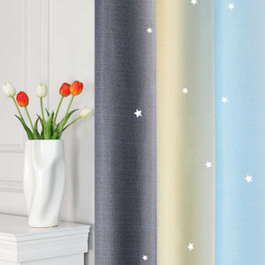 2-in-1 Curtain Children's Room with Stars 1 Piece - Beige, W x H 100 x 250cm