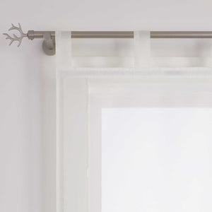 Roman Shade Tab-Top Curtain Solid Color Sheer Voile with Decorative Folds 1 Piece