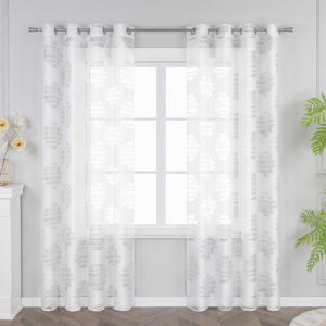 Curtain with Wavy Circle Pattern - Grommet Hanging