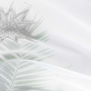 Cafe Curtain Sheer Christmas with Embroidered Star Pattern - gold, W x H 120 x 30cm