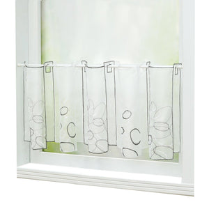 Cafe Curtain Sheer Circle Pattern Light-Filtering 1 Piece - White, H x W 60 x 128cm