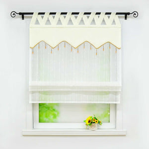 Roman Shade with Decorative Valance and Embroidery 1 Piece