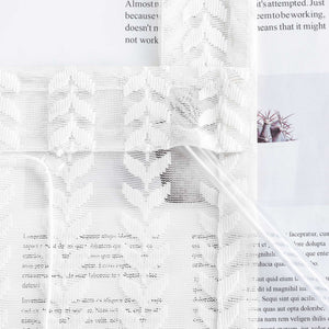 Roman Shade Sheer with Cutout Leaf Pattern and Tab-Top Hanging